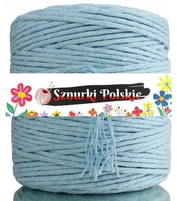 Produktbild von SznurkiPolskie Makramee Baumwollschnur Hellblau 200m 3mm