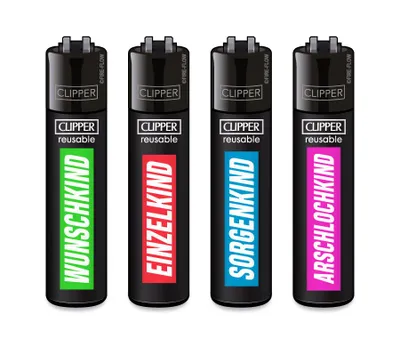 Produktbild von Clipper Feuerzeug 4er Set FFX Kinder