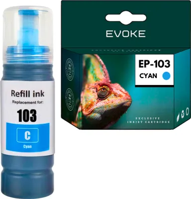 Image de Cartouche d'encre pour Epson 103 Cyan 70 ml | Remplacement pour EcoTank L3251 L3250 L3150 L3151 L3260 L3256
