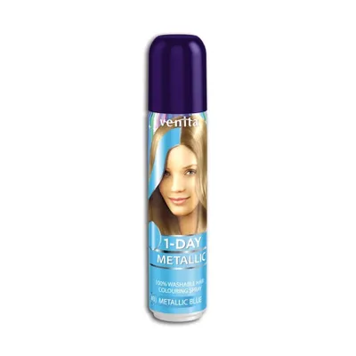 Zdjęcie produktu dla Spray Koloryzujący Do Włosów Venita 1-Day Metallic Niebieski M3 50 Ml
