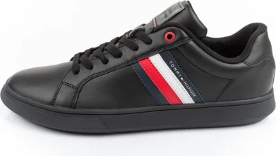 Produktbild von Tommy Hilfiger Essential Leather Cupsole - Herren Sneakers Schuhe Leder Schwarz FM0FM04921-0GK , EU 46 UK 11