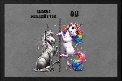 Produktbild von Andere Stiefmütter Du Einhorn Fußmatte Stiefmutter Bonusmama Geschenk