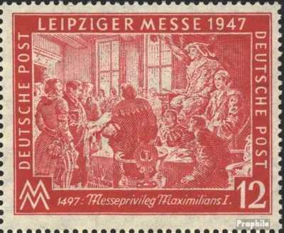Produktbild von Briefmarken Alliierte Bes.-Gem.Ausg. 1947 Mi 965IX, Punkt im M von Messeprivileg (Feld 16) postfrisch Leipziger Messe