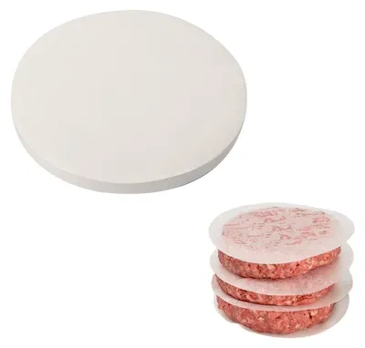 Image de 100 feuilles de papier sulfurisé rondes pour hamburgers, antiadhésives, résistantes à la graisse, 11 cm