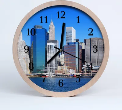 Produktbild von Holzuhr 20fi cm wanduhr - Stadtgebäude Stadt