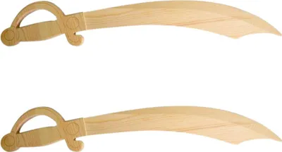 Image de 2 sabres en bois pour décorer 55 cm