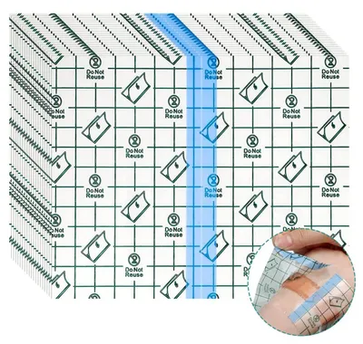 Produktbild von Duschpflaster wasserdicht 20 Stück Folienverband 10 x 12 cm Tattoo Aftercare Klebebandage transparent