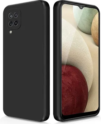 Produktbild von Silikon Hülle für Samsung Galaxy A12 Flüssigsilikon Dünn Gel Gummi Matt Kratzfeste Schutzhülle Schwarz