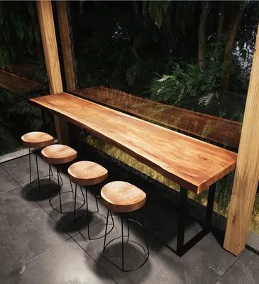 Produktbild von Gastronomiemöbel Restaurant Design Esstisch Biertisch Stehtisch Bareinrichtung Vollholz 140*60*105cm