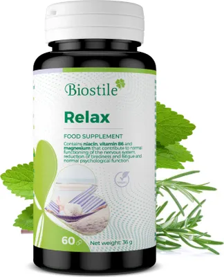 Immagine prodotto di Biostile Relax – 60 capsule con estratto di melissa, vitamine e minerali per il sistema nervoso e le funzioni mentali