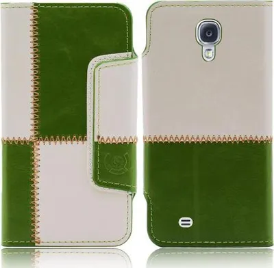 Produktbild von Samsung Galaxy S4 i9500 i9505 numia Bookstyle Nahtmuster Grè1/4n-Weiss