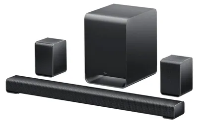 Productafbeelding van TCL S S65K, 5.1 kanaal, 580 W, Dolby TrueHD, Dolby Digital Plus, DTS-HD, Dolby Atmos, DTS:X, Draadloos, Losse componenten, Titanium