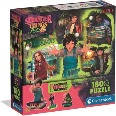 Produktbild von Puzzle mit 180 Teilen, Clementoni, Stranger Things 85, Beobachtungs- und Logikspiel für Kinder, Abmessungen: 48,5 x 33,5 cm