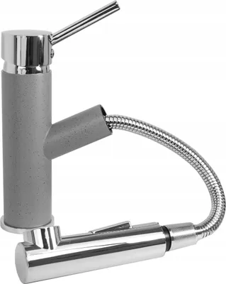 Produktbild von Granitan | CADO - Küchenarmatur - Ausziehbarer Auslauf - 2 Strahlarten - Grau - Messing - Keramikkopf