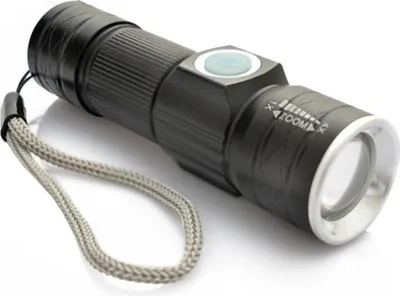 Produktbild von Akku-LED-Handlampe mit XPE-LED 400 mAh - 3 modi, 120 Lumen, 6500 K, Schwarz