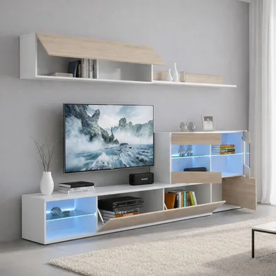 Productafbeelding van Agio - Wandkast, Bruin Eiken, 9 Planken