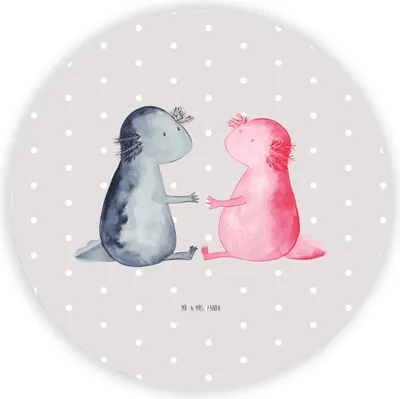 Produktbild von Mr. & Mrs. Panda magnet Axolotl Liebe - Grau Pastell - Geschenk, für kühlschrank, Lurch, fotos, whiteboardmagnet, Valentinstag, Ehemann, Kühlschrankmagnet, pinnwand