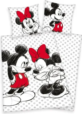 Produktbild von Disney´s Mickey + Minnie Mouse Bettwäsche 80x80 + 135x200 cm