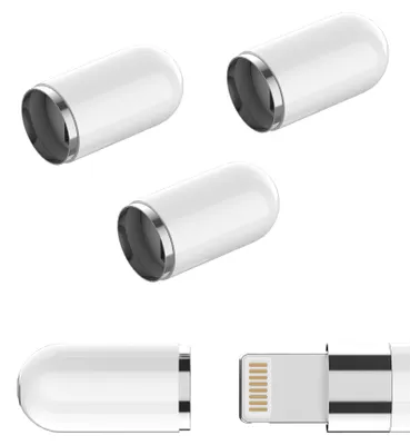 Immagine prodotto di Copertura di ricambio per Apple Pencil (confezione da 4) per iPad, adattatore per penna compatibile con Apple