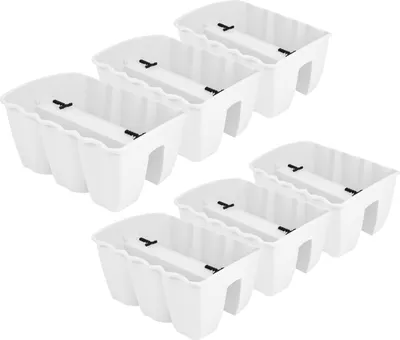 Obrázok produktu pre 6x Kvetináč 40 cm Závesný kvetináč Balkónový kvetináč Želený kvetináč DCRO biely
