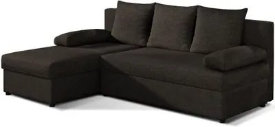 Produktbild von Sofa mit Schlaffunktion und Bettkasten, Couch für Wohnzimmer, Schlafsofa Federkern Sofagarnitur Polstersofa Wohnlandschaft mit Bettfunktion Universale ottomane - 206 x 146 x 73 cm Aron (Braun - Sawana 26)