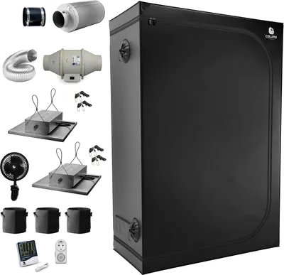 Produktbild von Caluma Growbox Komplettset 60x120x180 cm, 2x75W LED, für 3 Pflanzen