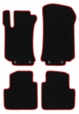 Immagine prodotto di Tappetini in moquette per Mercedes R V251 / R251 2005-2013 (monovolume) – set 4 pezzi, nero/rosso, su misura – Wielganizator CARLUX