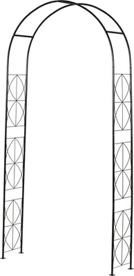 Obrázok produktu pre Outsunny oblúk mriežky na výsadbu oblúk mriežky záhrada H230 cm kovová čierna