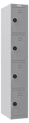Produktbild von Phoenix PL1433GGC Schließfach Locker Grau - 1 Spind 4 Türen - Kombinationsschloss - Für Büro, Lager, Fitness