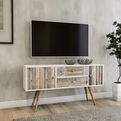 Produktbild von Skye Decor, Odense- OdenseKLN, Weiß,,Nussbaumfarbe, TV-Schränke, 65x122x35 cm, 100% Melaminbeschichtete Partikelplatte
