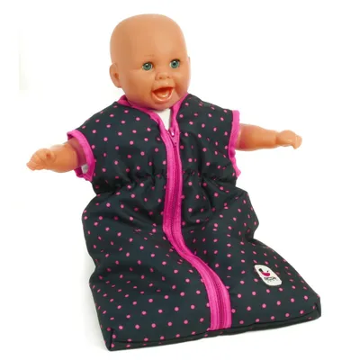 Produktbild von Bayer Chic 2000 Puppen-Schlafsack Dessin Dots Navy-Pink 792 12