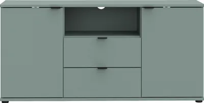 Image de TV-Schrank >GANYMEDE< 2 Türen, 2 Schübe, 1 Fach, salbeifarbig - 129,8x63,1x41,3cm (BxHxT)