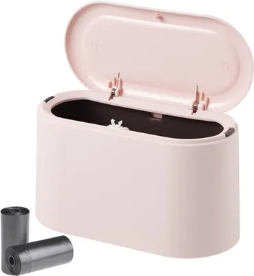 Imagen del producto de Contenedor de residuos para mesa, con tapa extraíble, de 2 litros, compacto, ideal para mesas de tocador