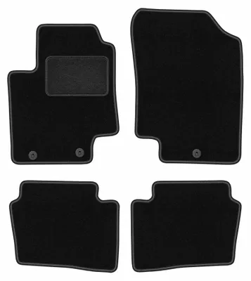 Produktbild von Velours-Fußmatten für Hyundai i20 I 2008-2014 (Schrägheck) – 4-tlg, Schwarz, passgenau – Wielganizator LUX