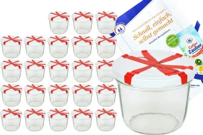 Immagine prodotto di set di 24 tumbler 230 ml A 82 nastro decorativo coperchio incl. Diamant Gelierzauber libretto di ricette