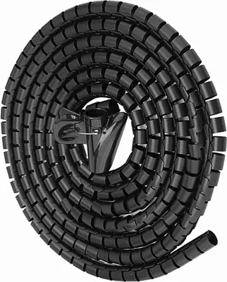 Zdjęcie produktu dla Elastyczna spiralna rurka Organizer kabli Owijka na przewód Ochraniacz przewodów Przechowywanie przewodów Czarny 3.0m * 16mm