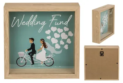 Produktbild von OOTB Holz-Spardose Hochzeitskasse im Rahmen