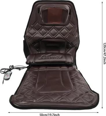 Image de Coussin de massage - Voiture et maison - 9 niveaux d'intensité - Chauffage 45-55 °C, 3 niveaux - Nuque/épaules/dos/lombaires - Prise UE 220 V, 15 W - Marron clair