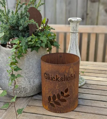 Produktbild von Windlicht "Glückslicht"  - Edelrost