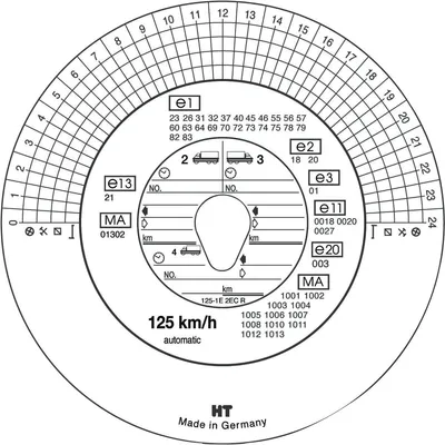 Produktbild von HAUG Tachoscheibe 125km/h Kombi 125 100 100 St./Pack.