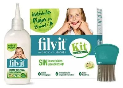 Image de Filvit Dimeticona lotion anti-poux, 125 ml, set de 3 pièces