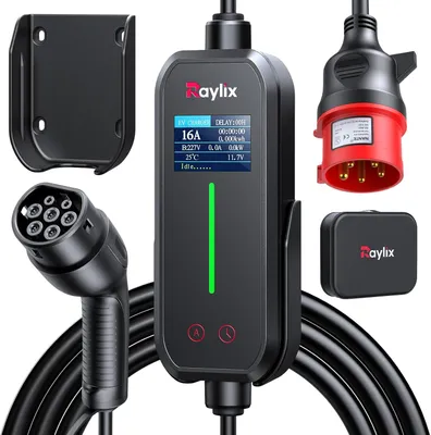 Image de Chargeur de véhicule électrique de 11 kW, type 2 (câble de 5 mètres, 6 ampères)