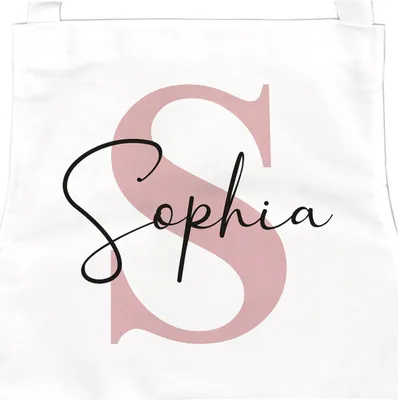 Produktbild von Kinderschürze personalisiert mit Namen und Anfangsbuchstabe Küchenschürze, Kochschürze/Backschürze Kinder SpecialMe weiß rosa 6-10 Jahre