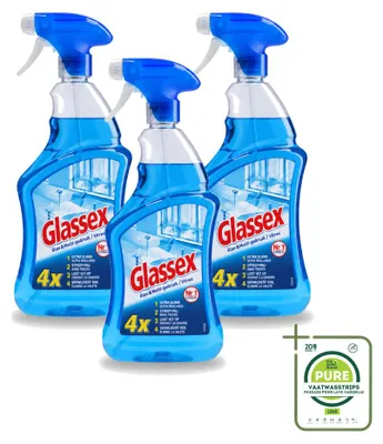 Produktbild von 3 x Glassex Glas- und Multi-Reinigungsspray - 750 ml - Großpackung - 3 Stücke