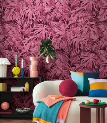 Produktbild von A.S. Creation Fototapete 8.80 x 0.53 m Livingwalls Dschungel Tapete Pink 791458 Palmen CosmoLiving by Cosmopolitan