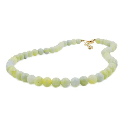 Produktbild von Kette 8mm Kunststoffperlen türkis-grün-weiß-gelb-marmoriert 40cm grün-gelb-weiß 8mm
