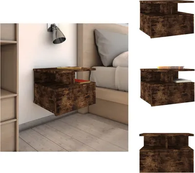 Obrázek produktu pro vidaXL Závěsný noční stolek kouřový dub 40x31x27 cm materiál na bázi dřeva - Noční stolky