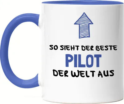 Produktbild von So Sieht Der Beste Pilot Der Welt Aus Tasse Blau Geschenk Piloten-Tasse Flugzeug Airline