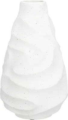 Zdjęcie produktu dla Gilde Vase, rund, "Ondulas", gepunktet, Keramik, weiß, VE 2, H. 30 cm, D. 18 cm 58549 4063387585498