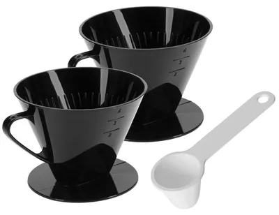 Kaffeefilter-Set 3-tlg., 2x Größe 4 + Löffel, Kunststoff